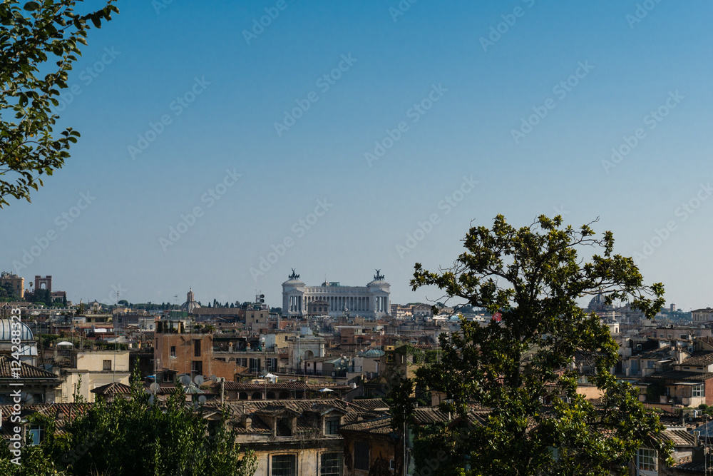 City skyline with old church, Rome, Italy.
