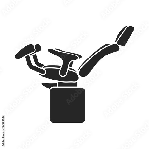 Gynecologic chair icon in black style isolated on white background. Pregnancy symbol stock vector illustration.