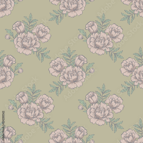 Ornate floral seamless background with flowers. template for card  poster  leaflet.