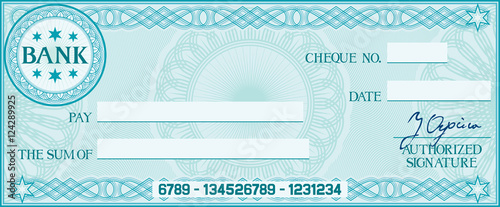 blank check (business cheque design) photo