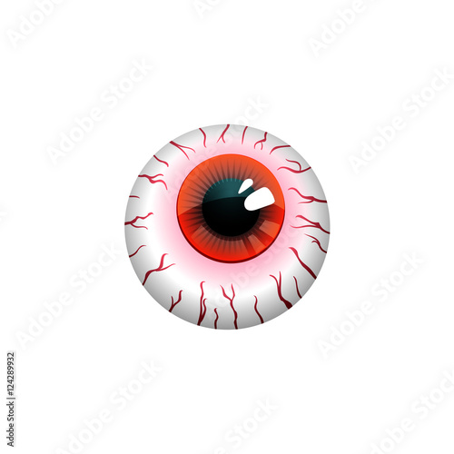 Halloween eyeball vector symbol isolated on white background.