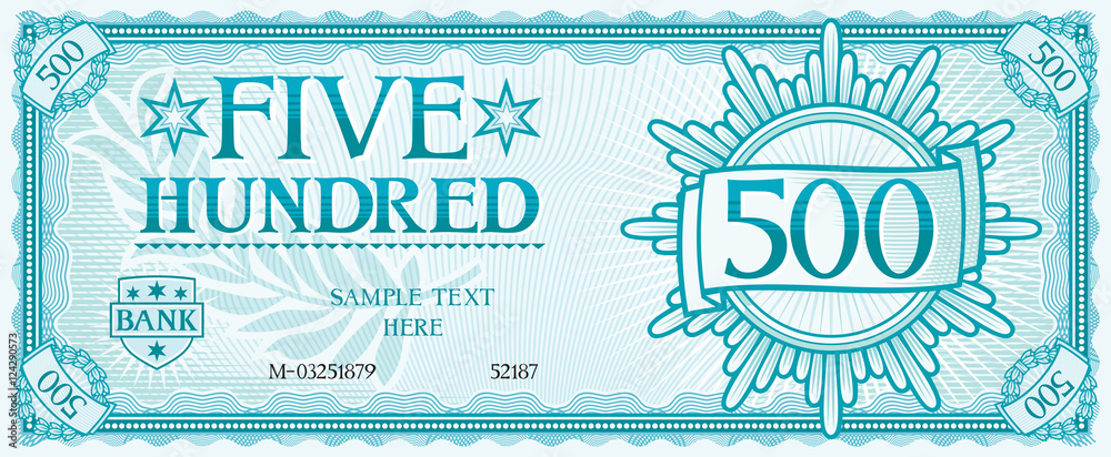 Fototapeta premium five hundred abstract banknote