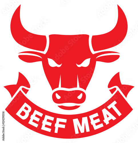 beef meat label (bull head)