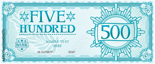 five hundred abstract banknote
