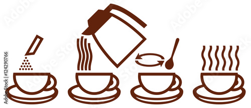 making instant coffee icons