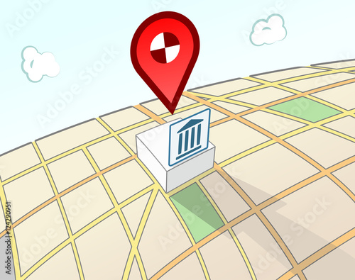 Government Building 3D Location Sign