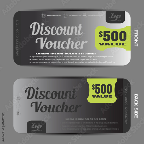 Blank of steel discount voucher vector illustration to increase sales on the gradient background.