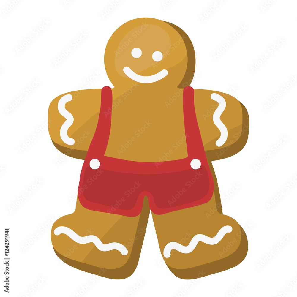 Fototapeta premium Christmas cookie cake isolated vector icon
