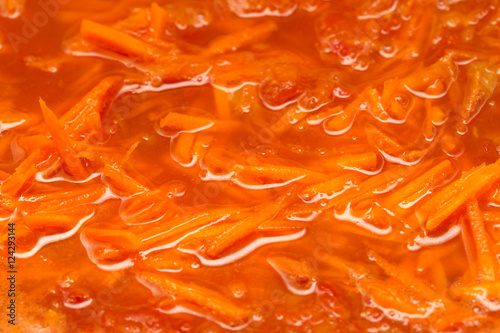 background of roasted tomato and carrot © schankz