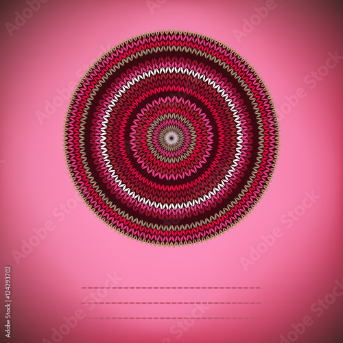 Cover Background with Ornamental Round Knitted Pattern, Style Ci