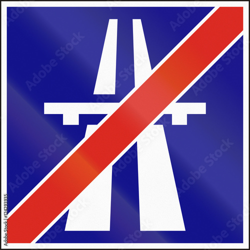 Hungarian informational road sign - End of motorway