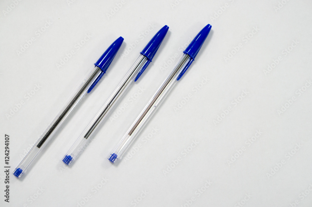 blue pen on white background blue pen on white background