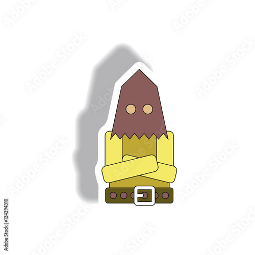 Vector illustration paper sticker Halloween icon Executioner