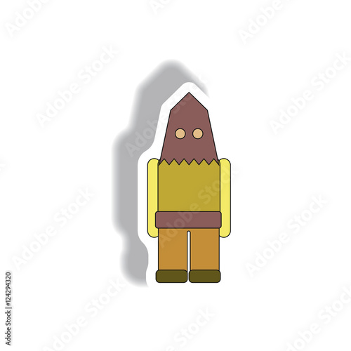 Vector illustration paper sticker Halloween icon Executioner