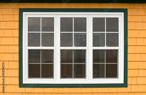 Window on orange wall