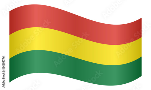 Flag of Bolivia waving on white background