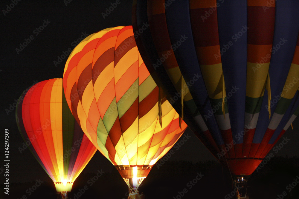 Obraz premium Image of Hot Air Balloons at Night