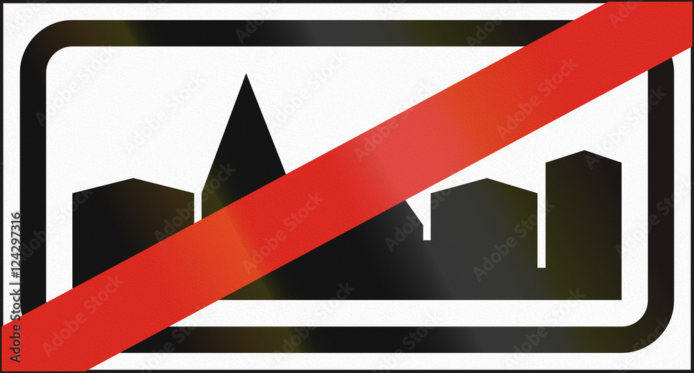 Hungarian regulatory road sign - End of Built-up area Hungarian regulatory road sign - End of Built-up area