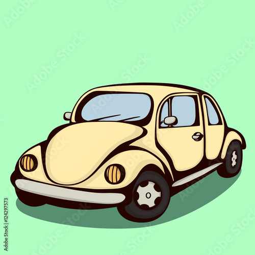 Colored retro car