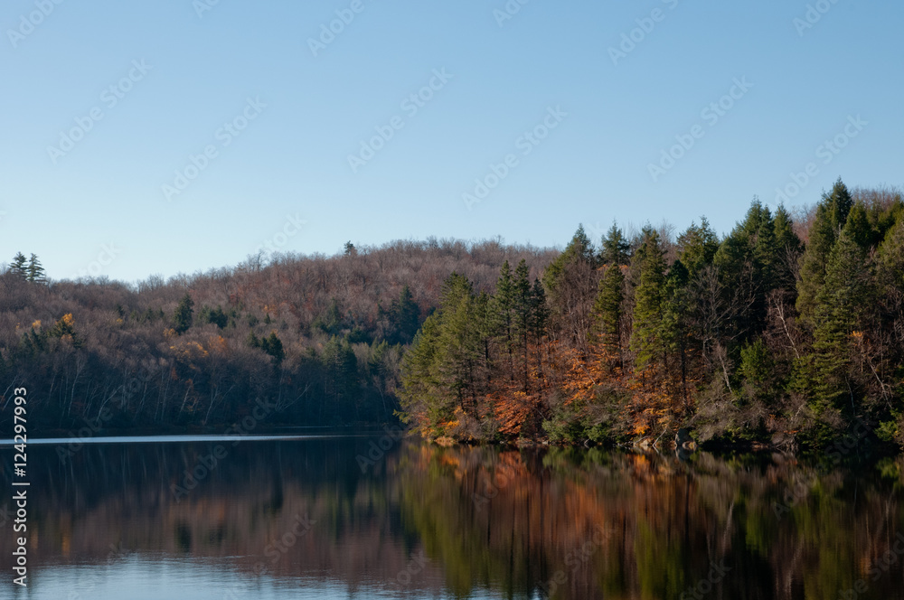 Mirrored Lake in Fall