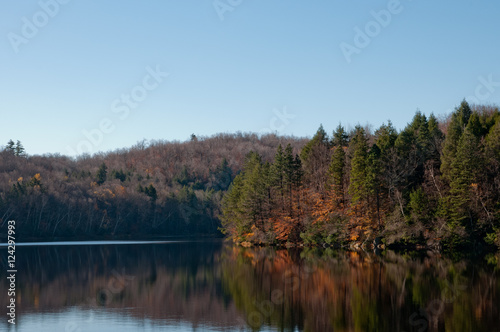 Mirrored Lake in Fall