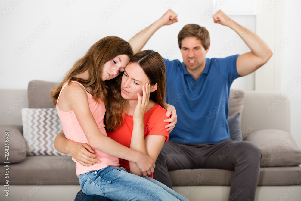 Mother And Daughter Depressed With Violent Father Mother And Daughter Depressed With Violent Father