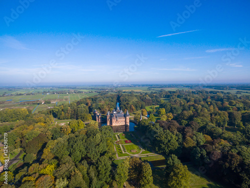 Aerial view of "De Haar" castle, Netherlands