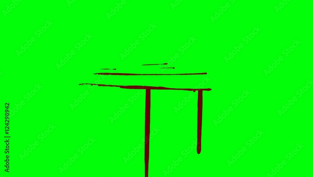 Bleeding Cut in the Flesh on a Green Screen Background