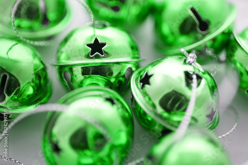 Green metallic Christmas bells