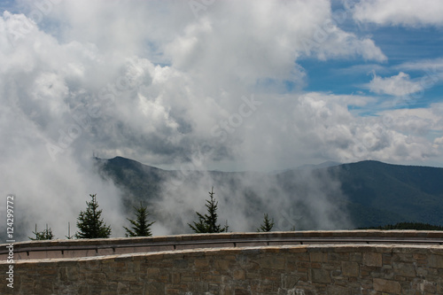 Mt. Mitchell.  Walking in the clouds.  Highest point on the east coast of the U.S. photo