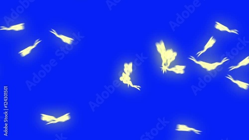 Fairies Flying on a Blue Screen Background