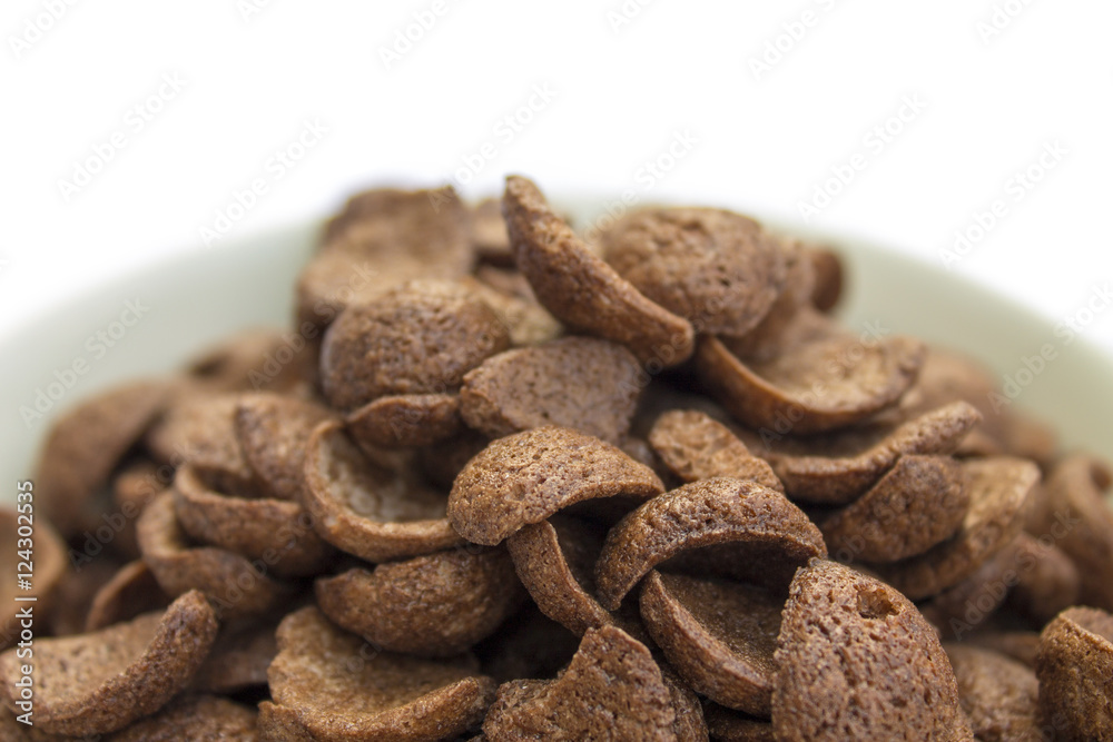 Obraz premium A bowl of cornflakes chocolate Isolated