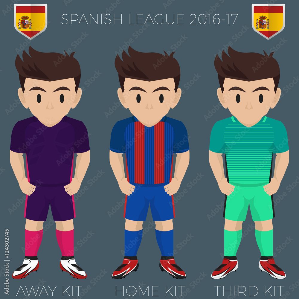 Fototapeta Zestawy klubów piłkarskich Barcelona 2016/17 La Liga
