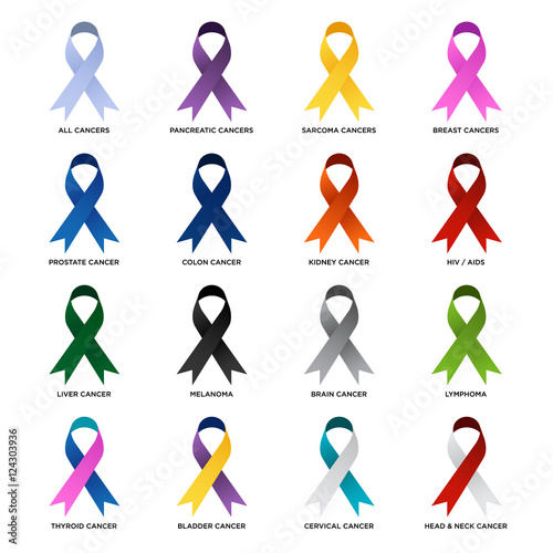 Set of awareness ribbons vector illustration