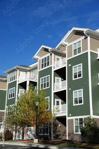 modern apartment building in sunny day