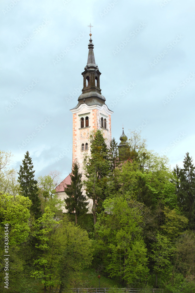Pilgrimage church of the assumption of Maria at Lake Bled, Slovenia Pilgrimage church of the assumption of Maria at Lake Bled, Slovenia