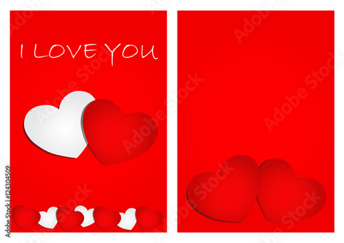red heart and white heart o...