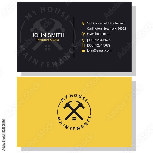 business card design template. mechanic and technic business card