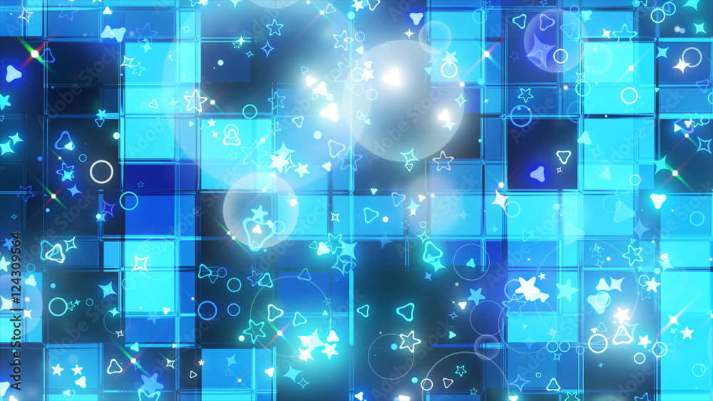 キラキラパーティクルと玉ブラシ　ブロック背景