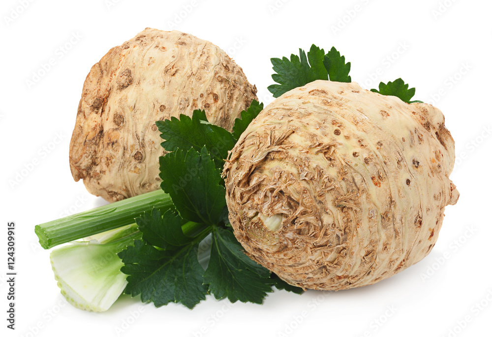 Fototapeta premium Celery root on white