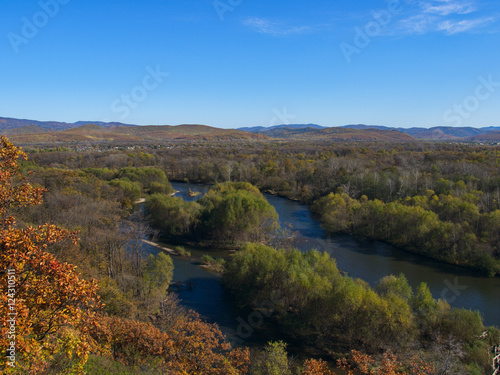 View of the valley river Ussuri