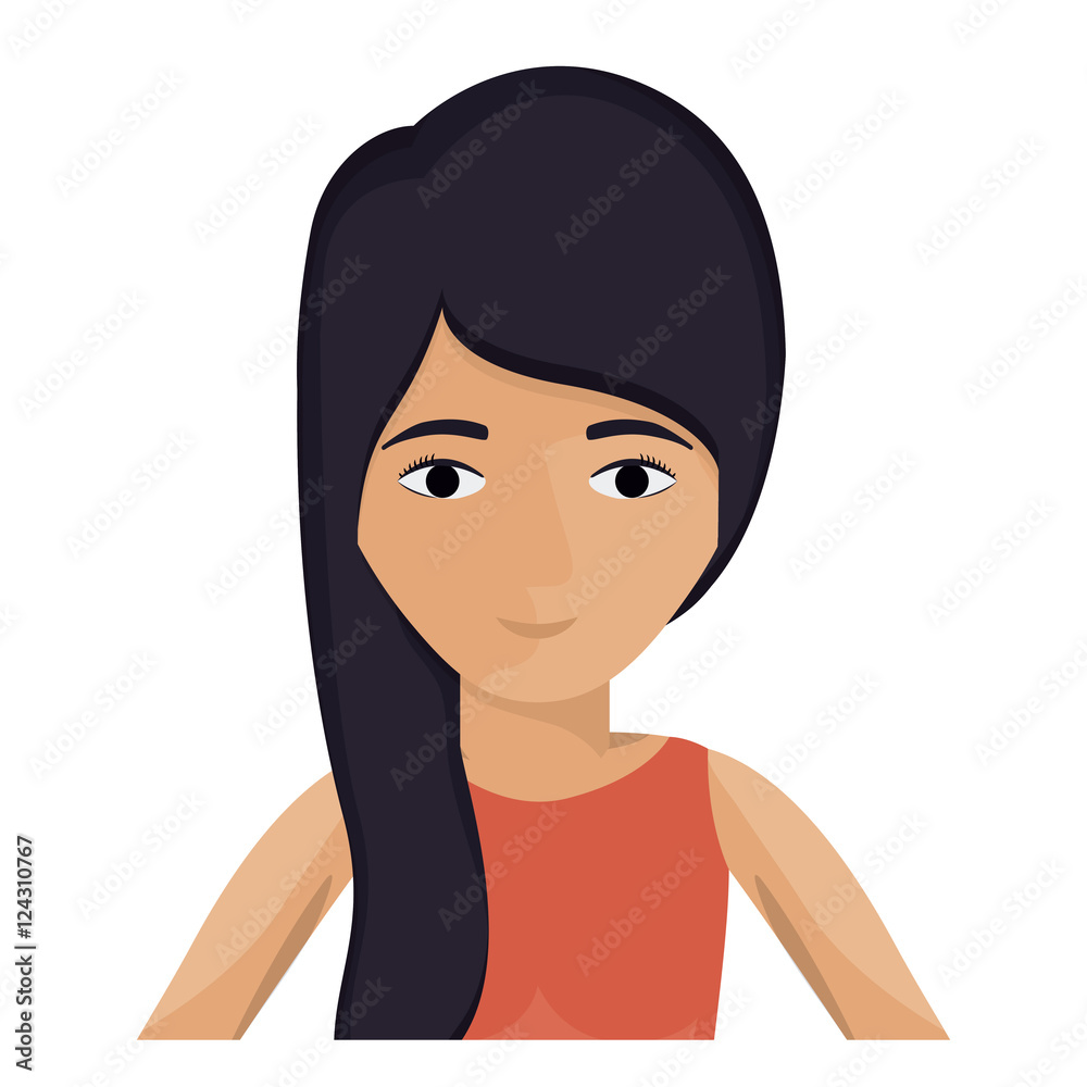 Fototapeta premium woman cartoon icon. Avatar people person and human theme. Isolated design. Vector illustration