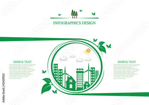 Ecology connection  concept background . Vector infographic illu