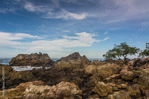 The beautiful seaside rocks at Kung Wiman, Chanthaburi, Thailand. 