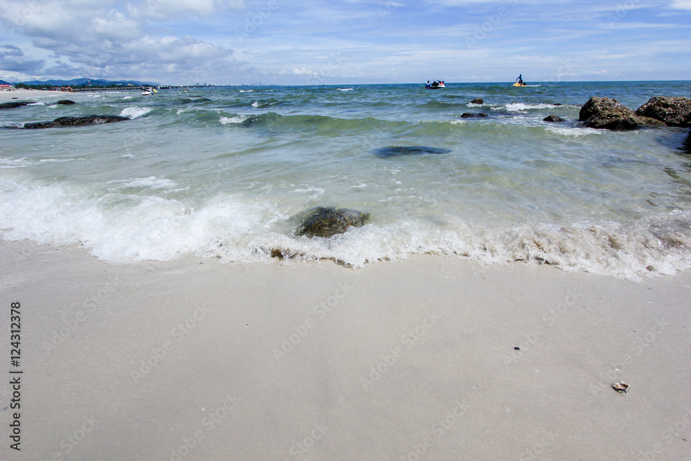 Beach and  sea with sky