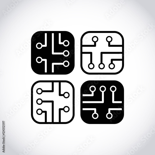 circuit board icon stock vector illustration flat design