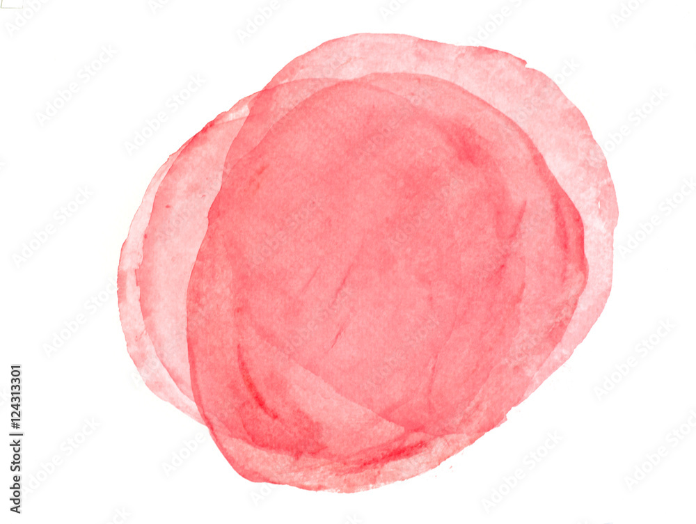 Red circles on white, watercolor painting Red circles on white, watercolor painting