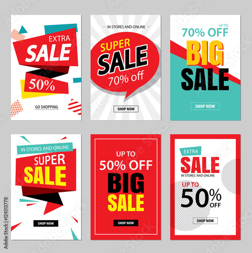 Set of sale website banner templates.Social media banners