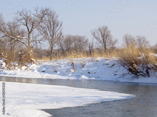 Small small river in the winter