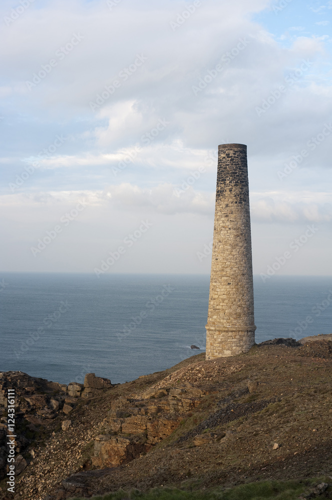 Ruined chimney, Levant Mine Cornwall